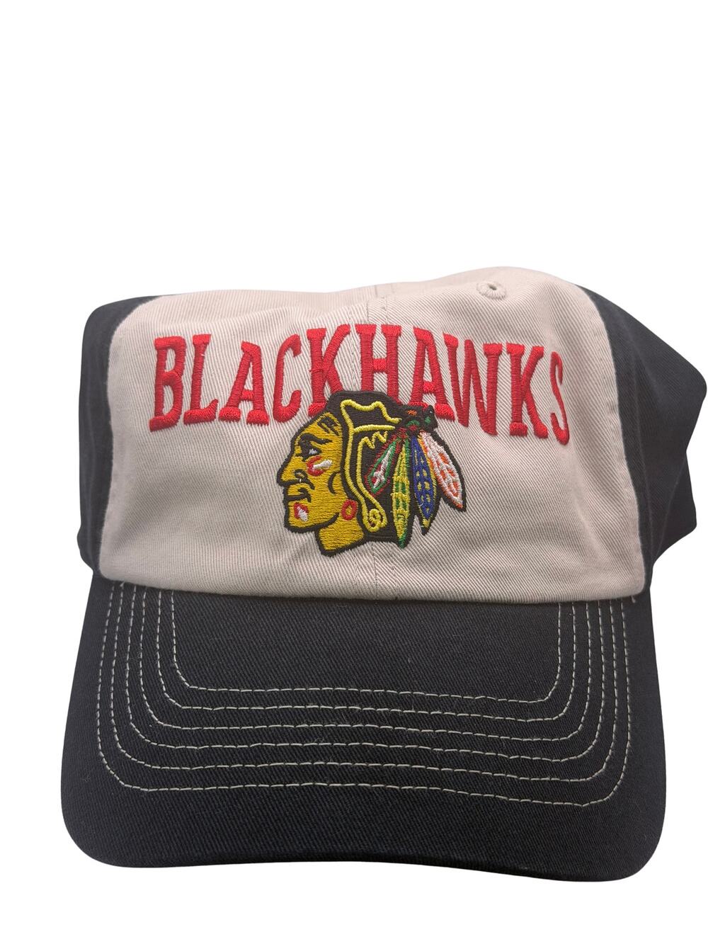 Chicago Blackhawks Adjustable Hat Beige Black One Size